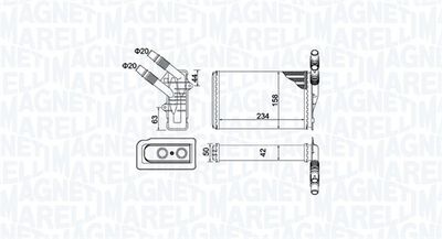 Heat Exchanger, interior heating MAGNETI MARELLI 350218433000