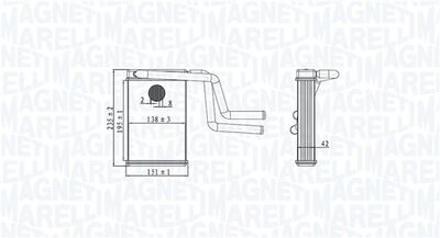 Heat Exchanger, interior heating MAGNETI MARELLI 350218487000