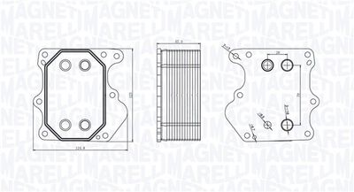 Oil Cooler, engine oil MAGNETI MARELLI 350300000500