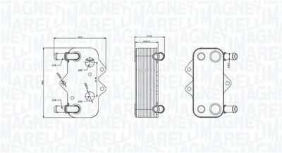 Oil Cooler, engine oil MAGNETI MARELLI 350300002100