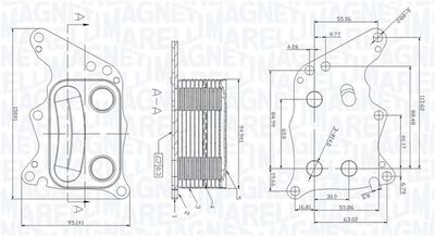 Oil Cooler, engine oil MAGNETI MARELLI 350300005200