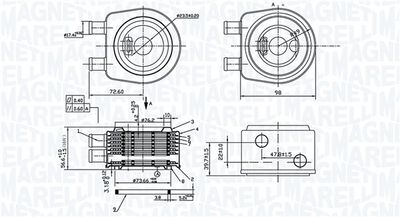Oil Cooler, engine oil MAGNETI MARELLI 350300005300