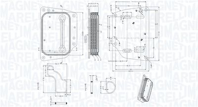 Oil Cooler, engine oil MAGNETI MARELLI 350300005400