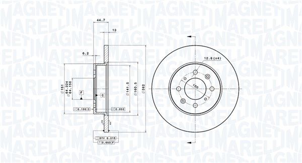 MAGNETI MARELLI 360406014500 Brake Disc