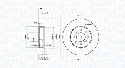 Brake Disc MAGNETI MARELLI 360406014500