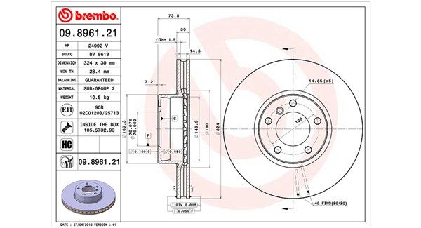 MAGNETI MARELLI 360406017201 Brake Disc