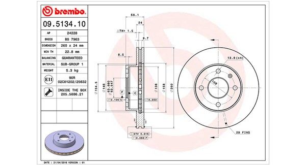 MAGNETI MARELLI 360406024900 Brake Disc