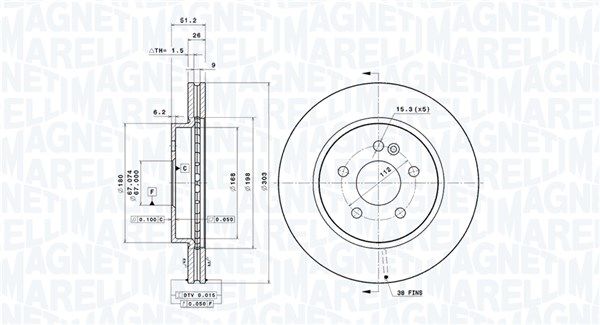 MAGNETI MARELLI 360406033601 Brake Disc