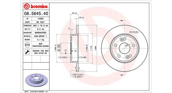 MAGNETI MARELLI 360406043800 Brake Disc