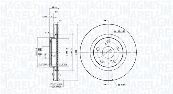 MAGNETI MARELLI 360406078801 Brake Disc