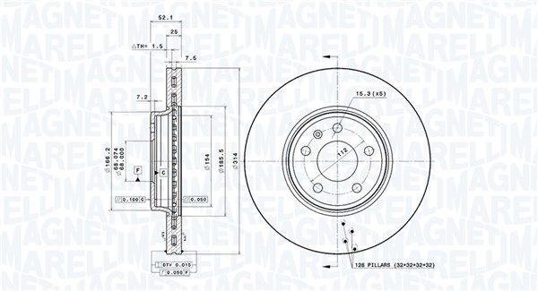 MAGNETI MARELLI 360406081401 Brake Disc