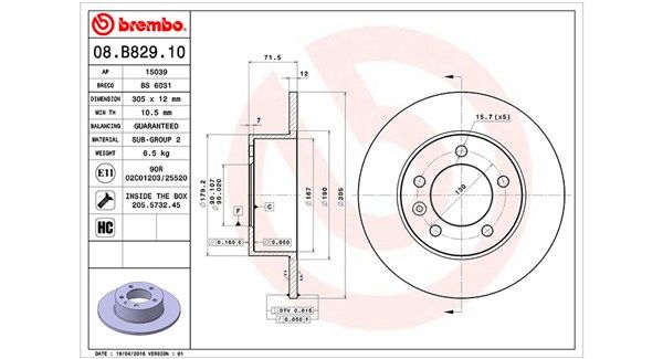 MAGNETI MARELLI 360406106500 Brake Disc