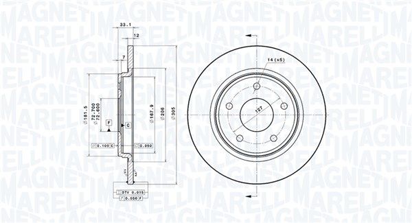 MAGNETI MARELLI 360406115001 Brake Disc