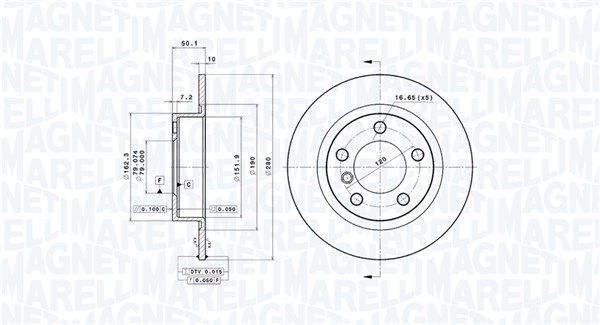 MAGNETI MARELLI 360406121401 Brake Disc