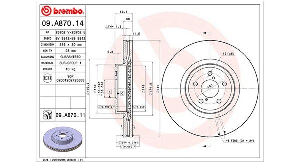 MAGNETI MARELLI 360406123900 Brake Disc