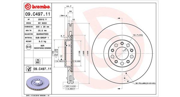 MAGNETI MARELLI 360406127901 Brake Disc