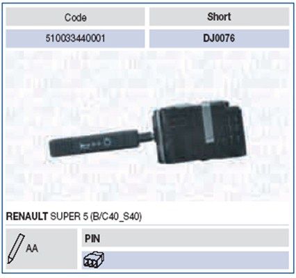 MAGNETI MARELLI 510033440001 Steering Column Switch