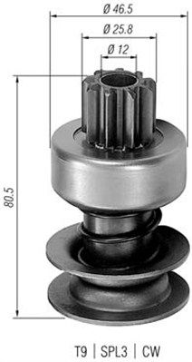 Pinion, starter MAGNETI MARELLI 940113020002