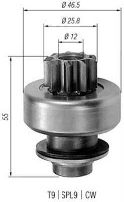 Pinion, starter MAGNETI MARELLI 940113020070
