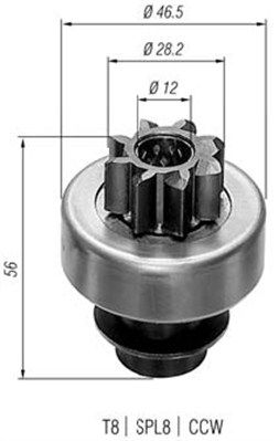 Pinion, starter MAGNETI MARELLI 940113020197