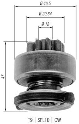 Pinion, starter MAGNETI MARELLI 940113020335