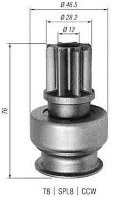 Pinion, starter MAGNETI MARELLI 940113020343