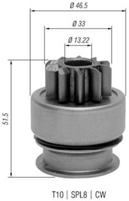 Pinion, starter MAGNETI MARELLI 940113020348