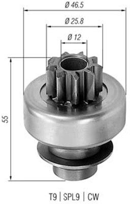 Pinion, starter MAGNETI MARELLI 940113020405