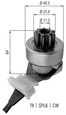 Pinion, starter MAGNETI MARELLI 940113020421