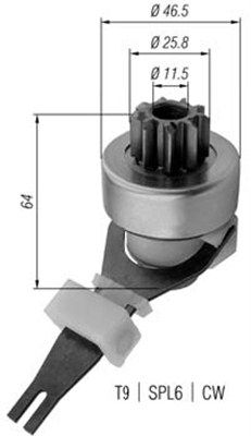 Pinion, starter MAGNETI MARELLI 940113020438