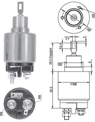 Solenoid Switch, starter MAGNETI MARELLI 940113050128