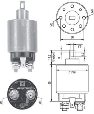 Solenoid Switch, starter MAGNETI MARELLI 940113050238