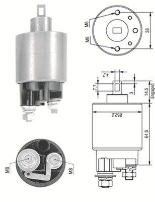 Solenoid Switch, starter MAGNETI MARELLI 940113050239