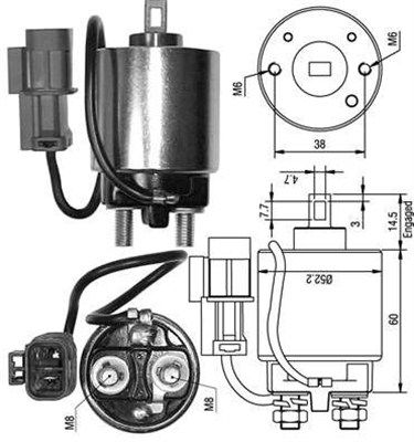 Solenoid Switch, starter MAGNETI MARELLI 940113050240