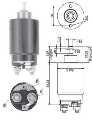 Solenoid Switch, starter MAGNETI MARELLI 940113050264