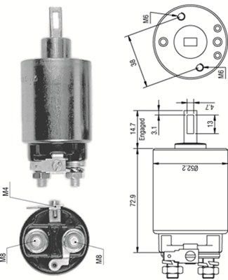 Solenoid Switch, starter MAGNETI MARELLI 940113050277
