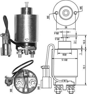 Solenoid Switch, starter MAGNETI MARELLI 940113050286
