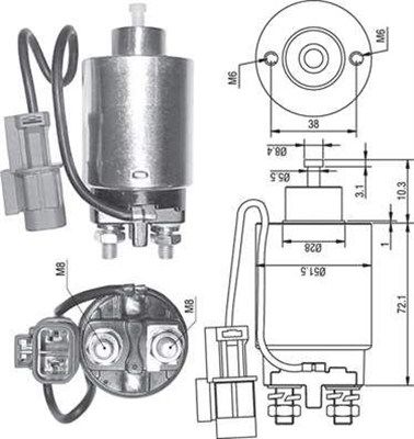 Solenoid Switch, starter MAGNETI MARELLI 940113050287