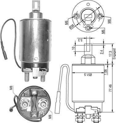 Solenoid Switch, starter MAGNETI MARELLI 940113050289