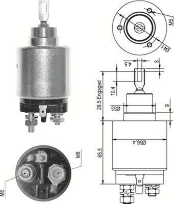 Solenoid Switch, starter MAGNETI MARELLI 940113050327