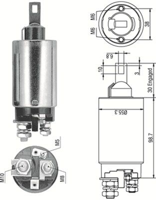 Solenoid Switch, starter MAGNETI MARELLI 940113050329
