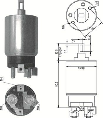 Solenoid Switch, starter MAGNETI MARELLI 940113050351