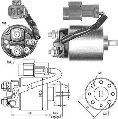 Solenoid Switch, starter MAGNETI MARELLI 940113050399