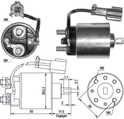 Solenoid Switch, starter MAGNETI MARELLI 940113050400