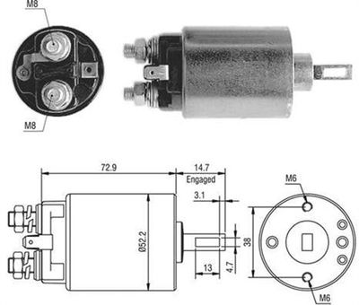 Solenoid Switch, starter MAGNETI MARELLI 940113050408