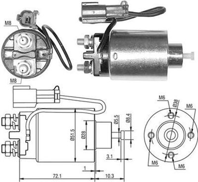 Solenoid Switch, starter MAGNETI MARELLI 940113050482