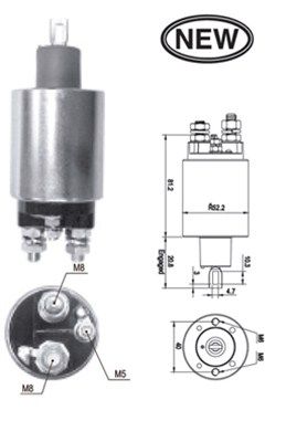 Solenoid Switch, starter MAGNETI MARELLI 940113050539