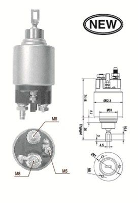 Solenoid Switch, starter MAGNETI MARELLI 940113050554