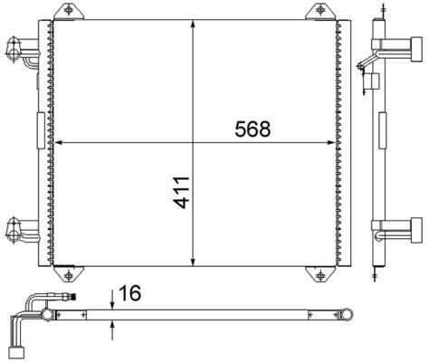 MAHLE AC 251 000S Condenser, air conditioning