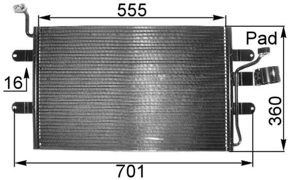MAHLE AC 256 000S Condenser, air conditioning